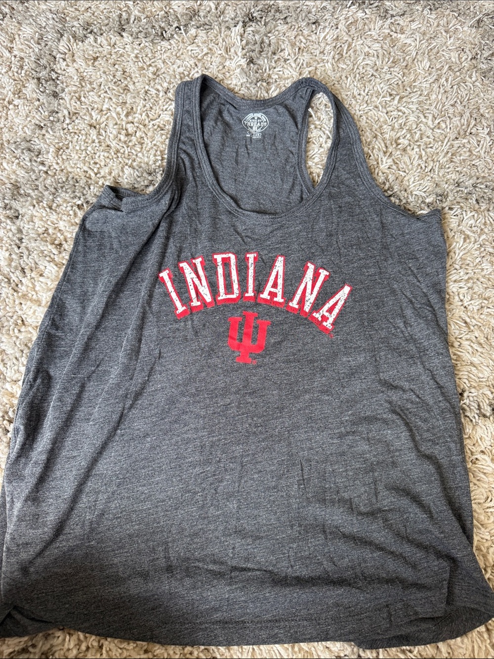 Rivalry Threads Gray Indiana Tank with Red Logo